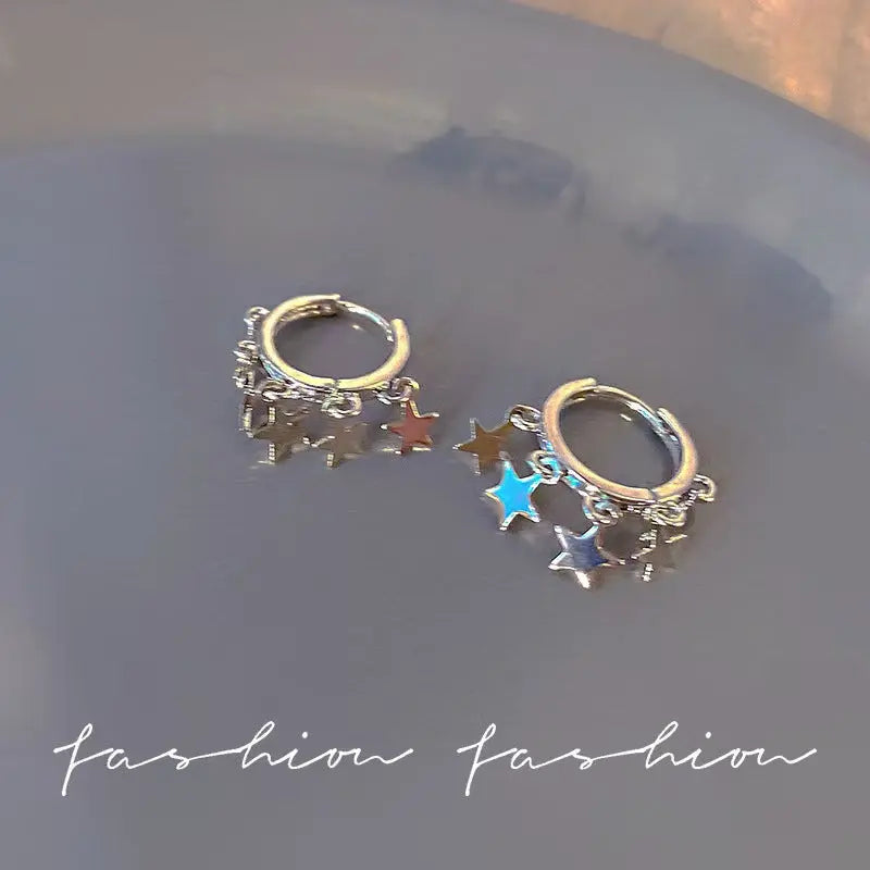 S925 Sliper Needle European and American Exaggerated Plain Hoop Earrings 我的商店