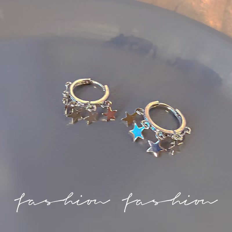 S925 Sliper Needle European and American Exaggerated Plain Hoop Earrings
