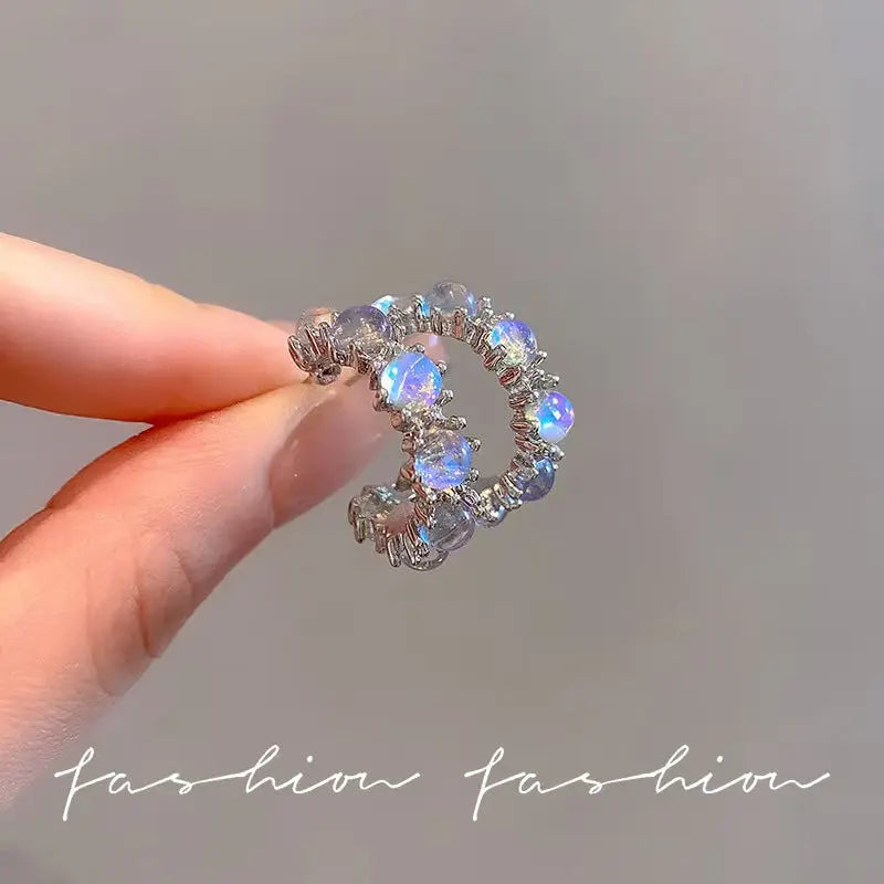 S925 Sliper Needle European and American Exaggerated Plain Hoop Earrings 我的商店