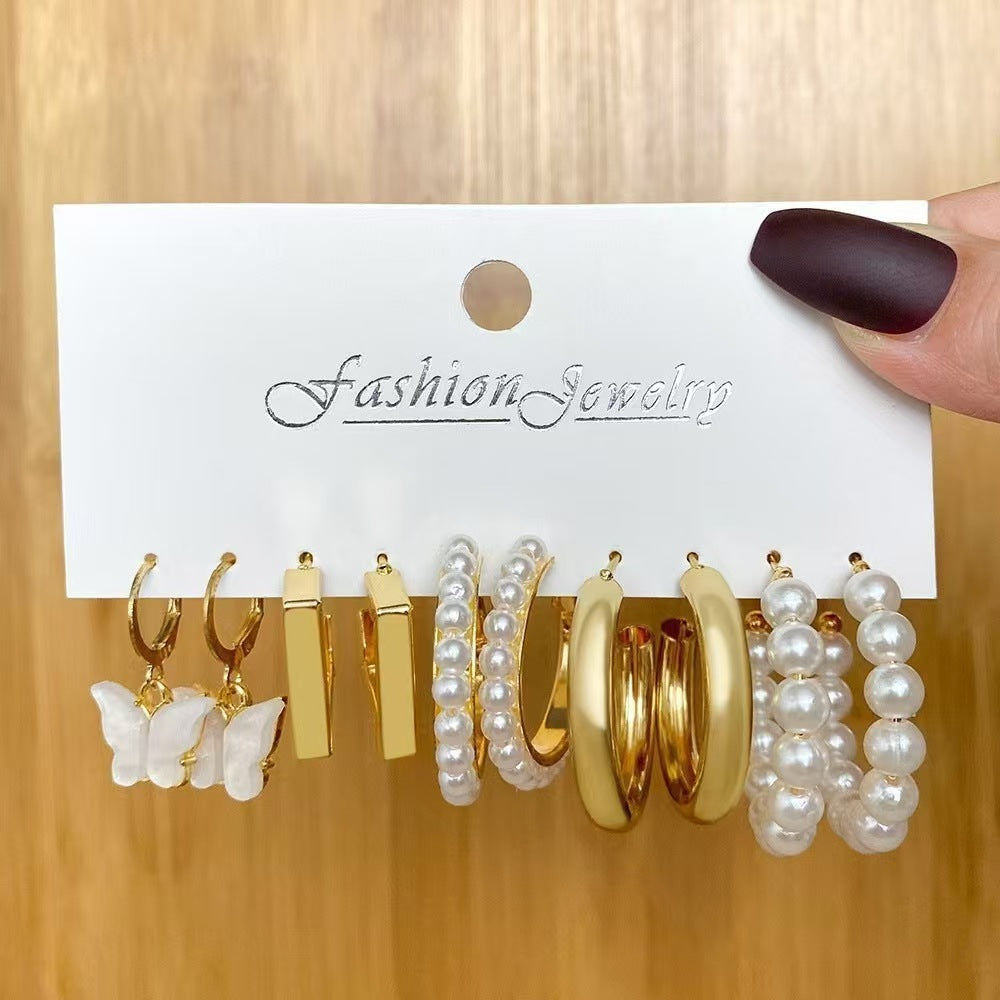 Bestselling European and American Metal Hoop Earring Set-INS Style
