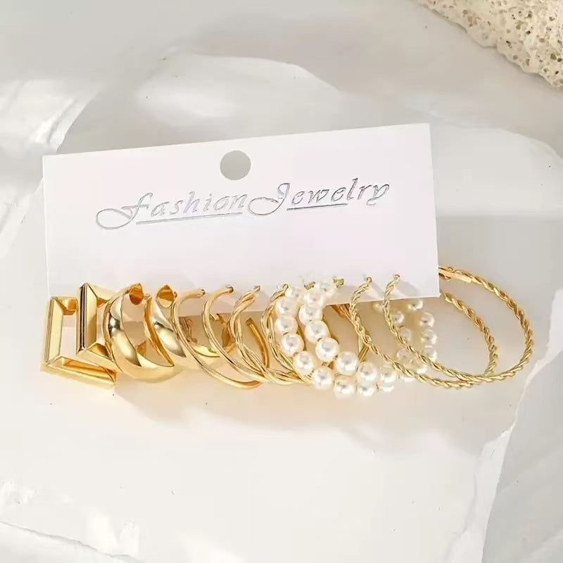Bestselling European and American Metal Hoop Earring Set-INS Style