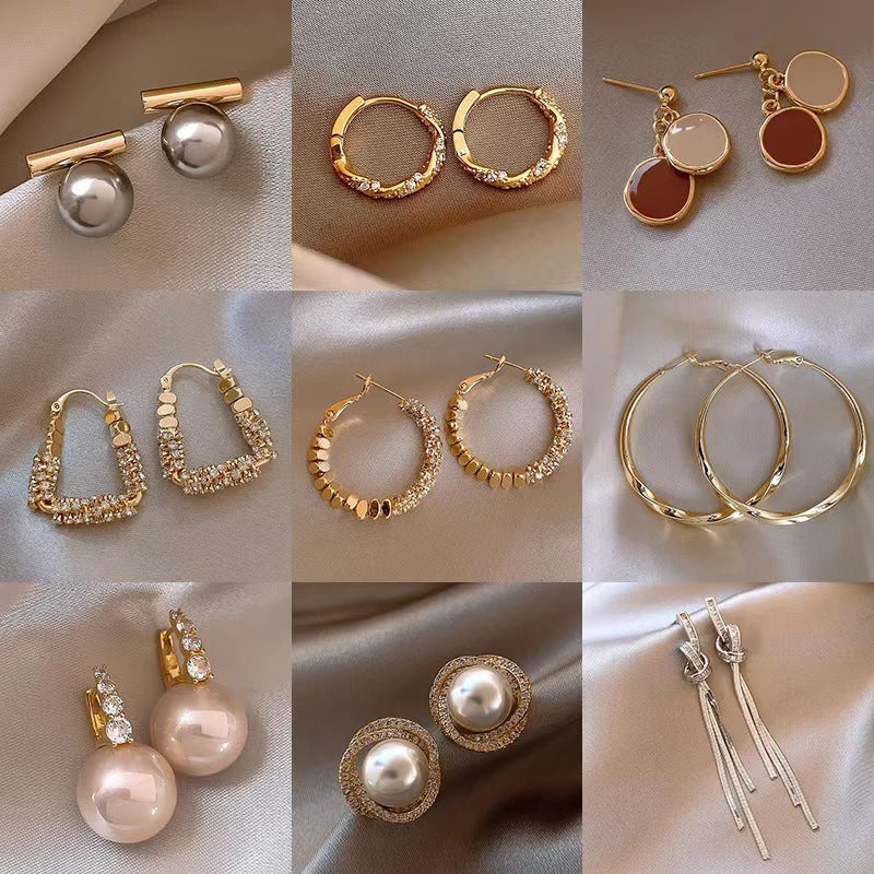 S925 Sterling Silver Earrings，Pearl Earrings，Zircon Earrings